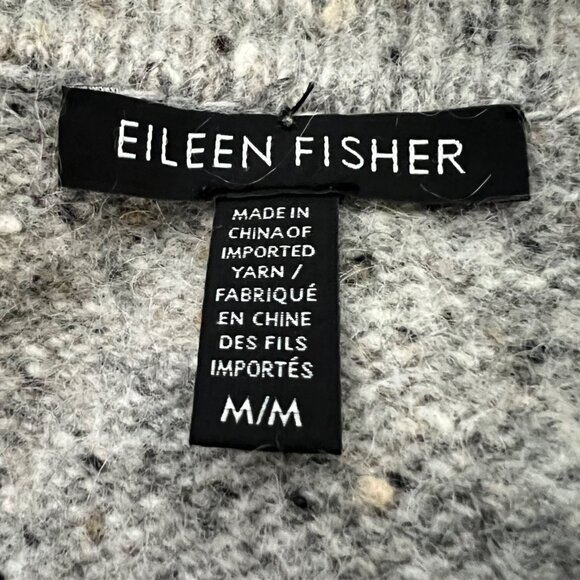 Eileen Fisher Womens Shawl Collar Jacket Cardigan Gray Wool Mohair size Medium - Picture 8 of 10